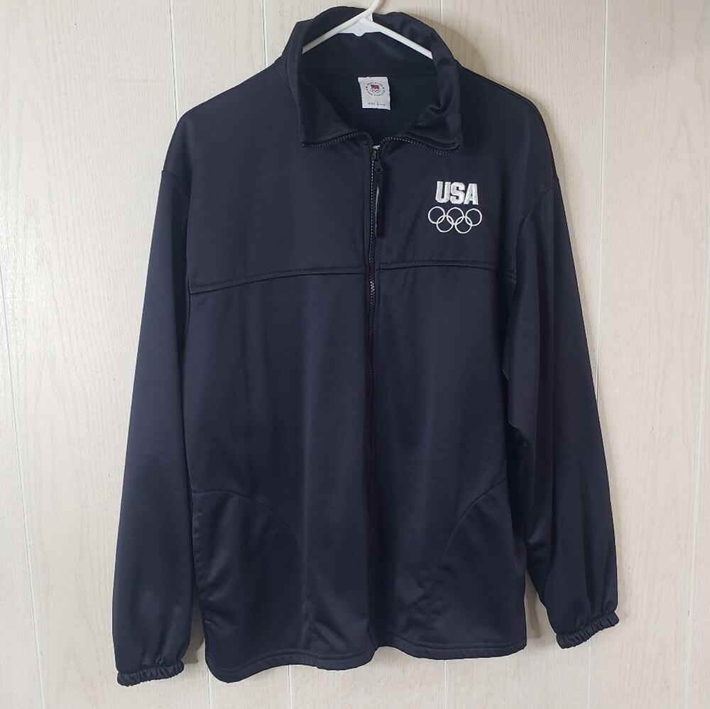 USA Olympic Commitee navy blue zip up jacket size large